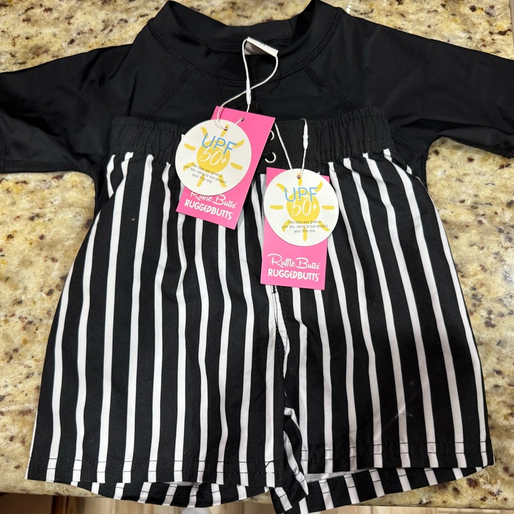 RuggedButts Black and White Kids Matching Set